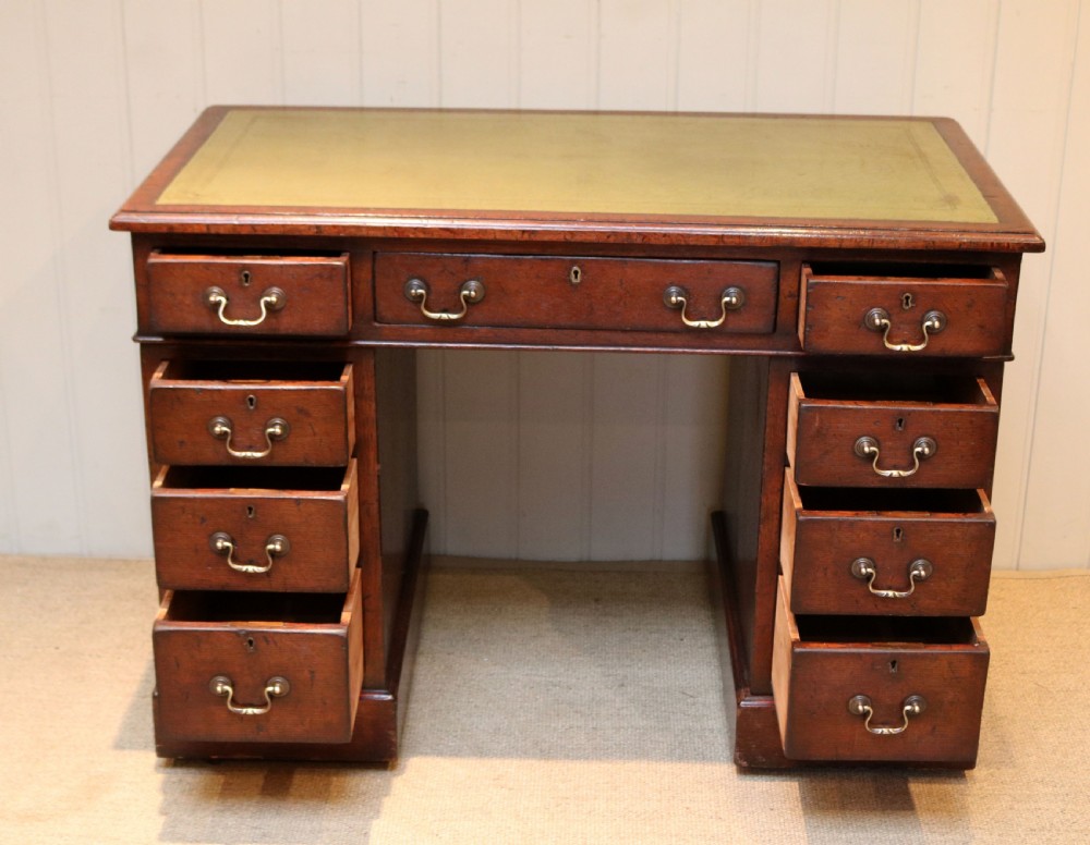 Victorian Oak Pedestal Desk View IV