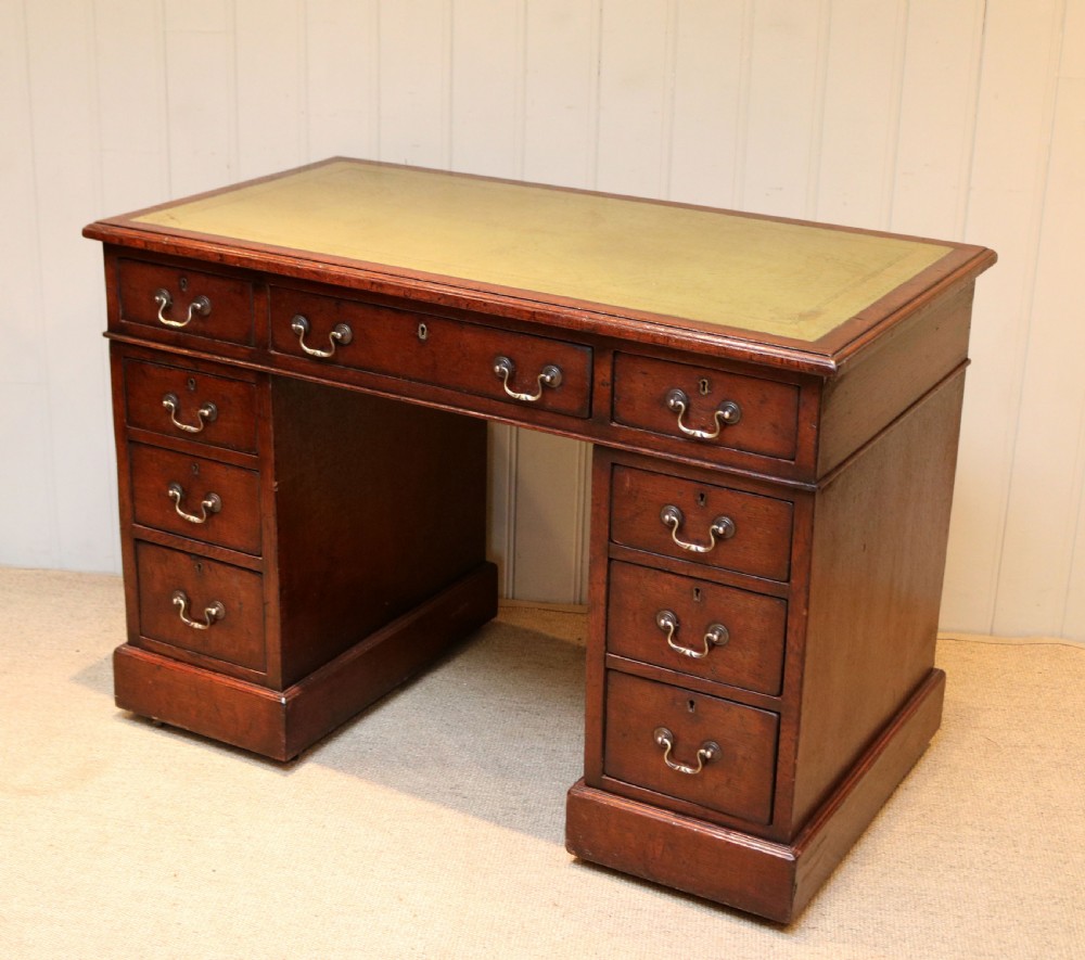 Victorian Oak Pedestal Desk View VI