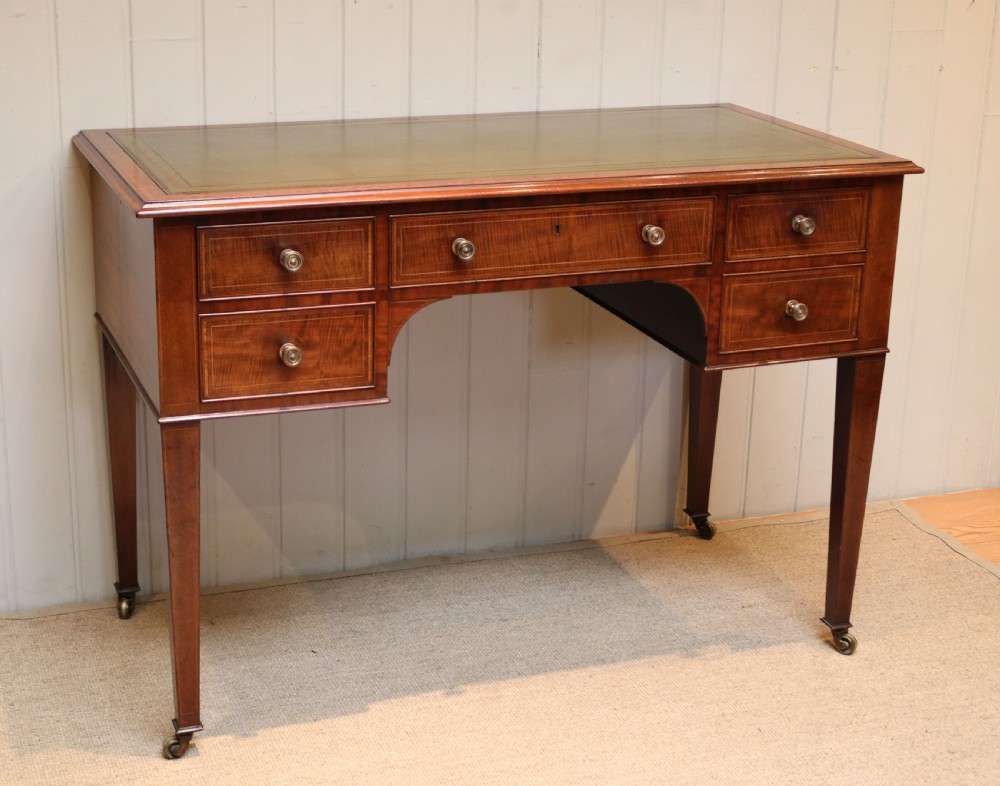 Mahogany Kneehole Writing Desk View V