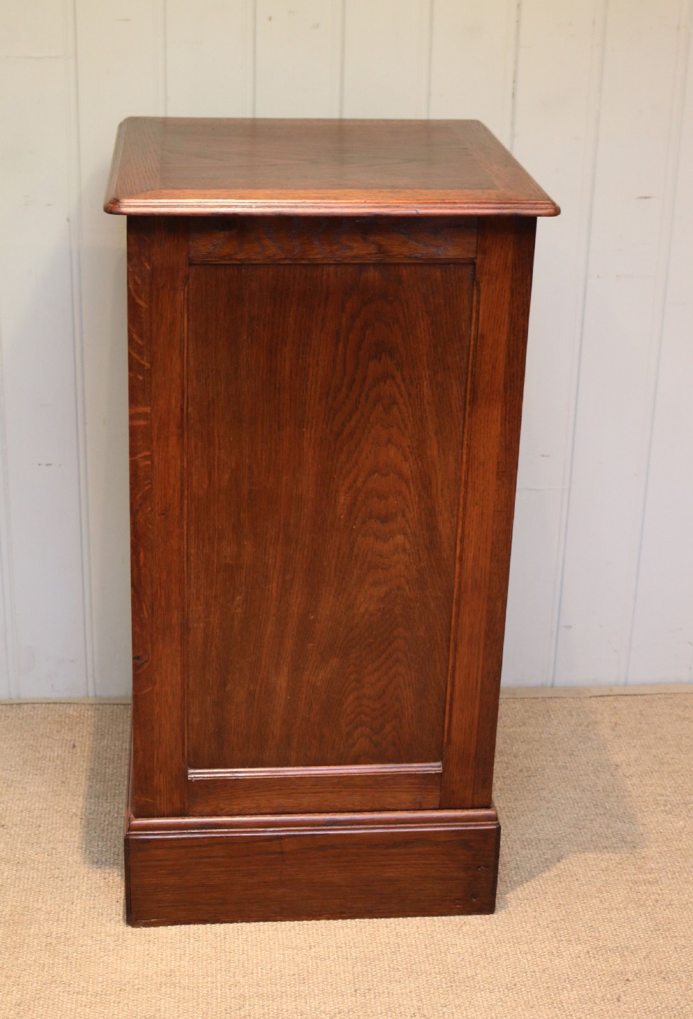 Solid Oak Tambour Front Single Filing Cabinet View IX