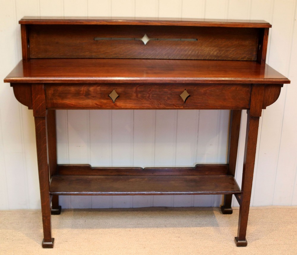Solid Oak Arts And Crafts Hall Table