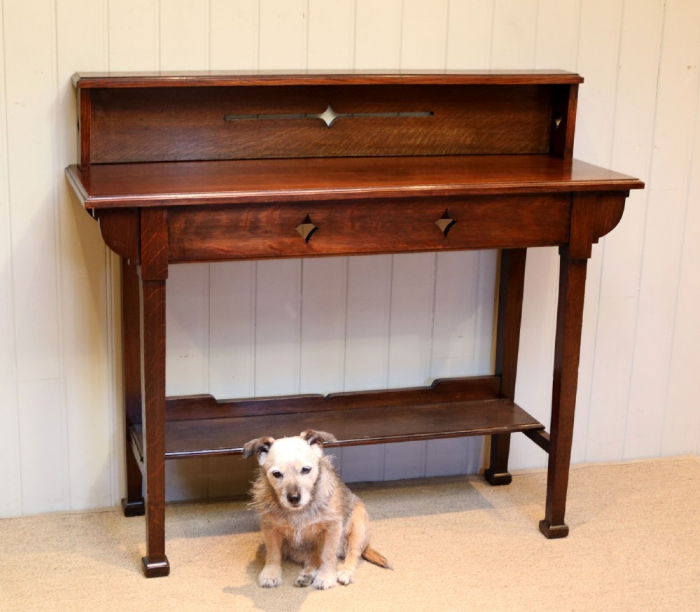 Solid Oak Arts And Crafts Hall Table View V
