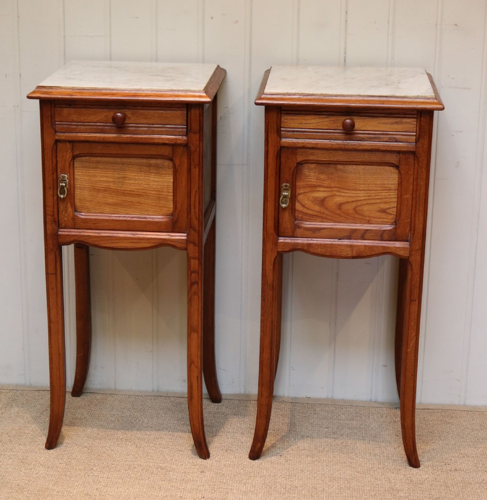 Pair Of French Oak Bedside Cabinets