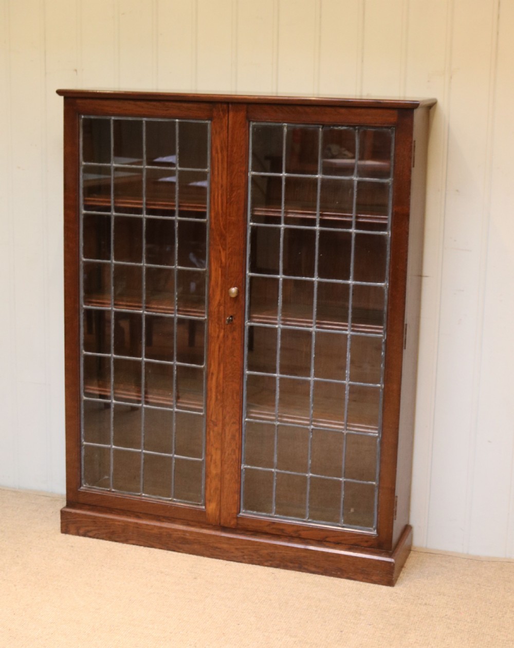 Oak Glazed Bookcase View IV