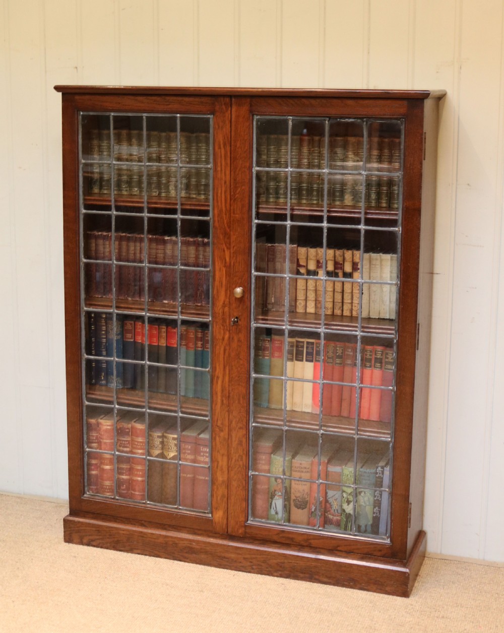 Oak Glazed Bookcase View V