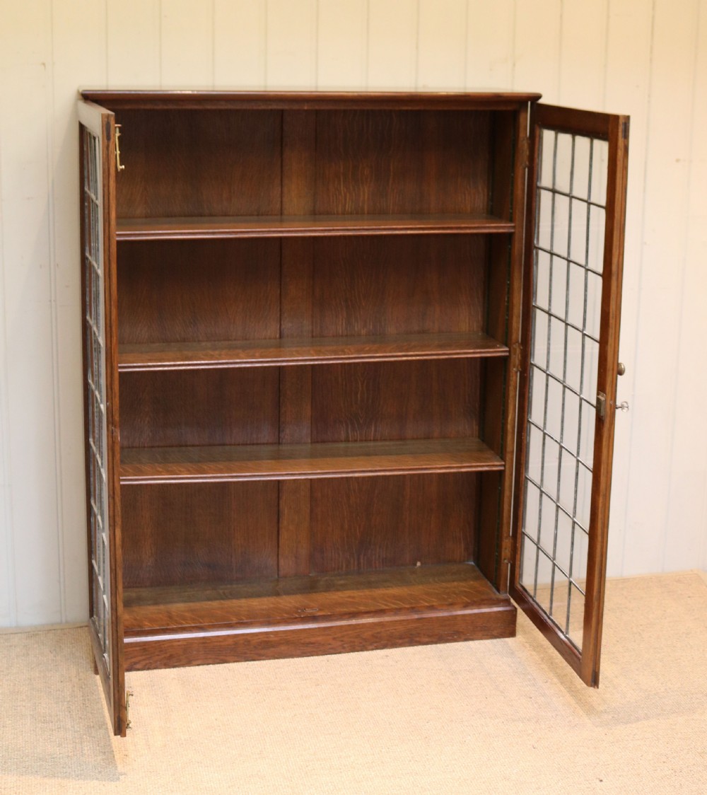 Oak Glazed Bookcase View VI