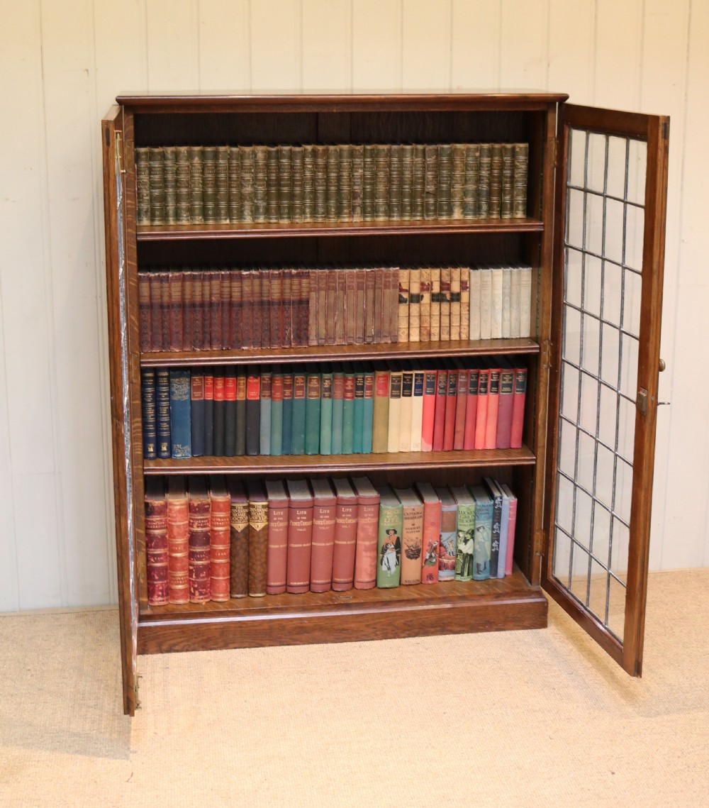 Oak Glazed Bookcase View VII