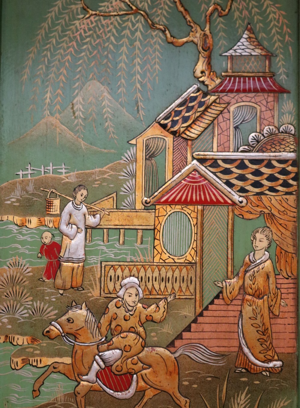 Chinoiserie Corner Wall Cabinet View VI