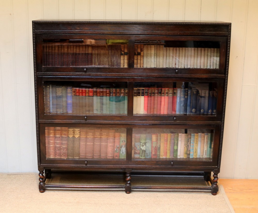 Dark Oak Globe Wernicke Style Bookcase