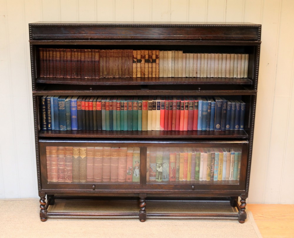 Dark Oak Globe Wernicke Style Bookcase View II