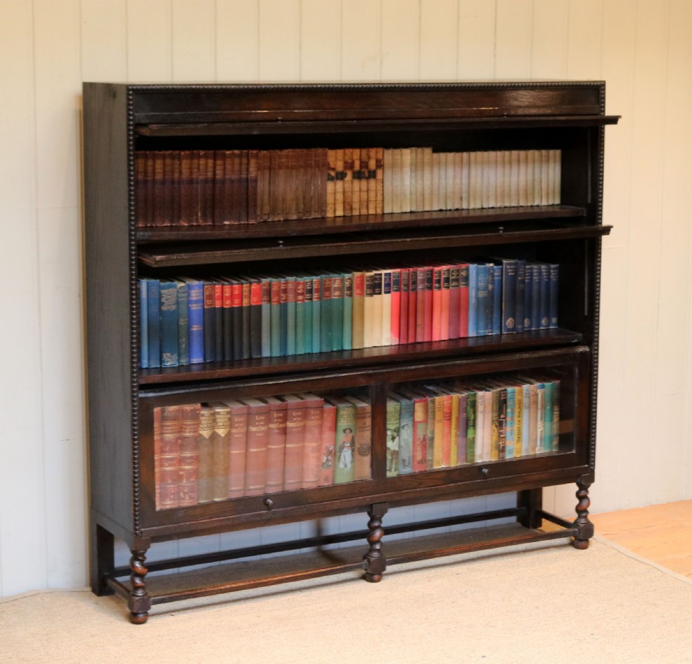 Dark Oak Globe Wernicke Style Bookcase View III