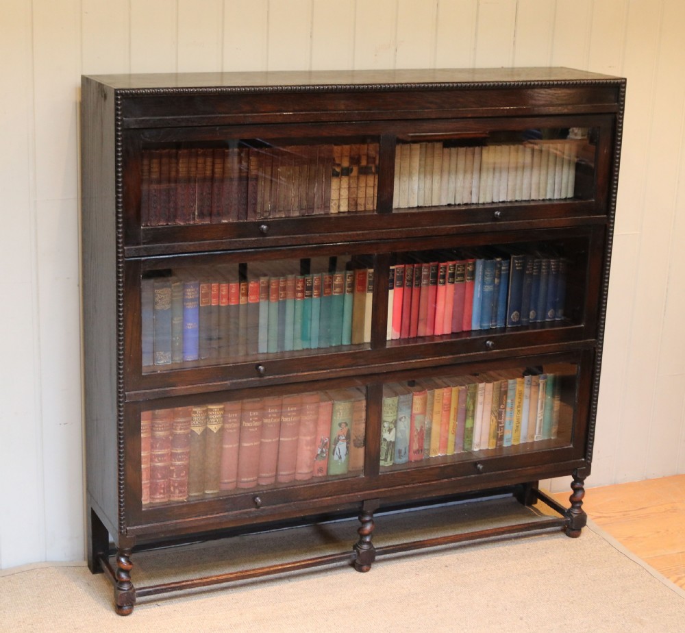 Dark Oak Globe Wernicke Style Bookcase View IV
