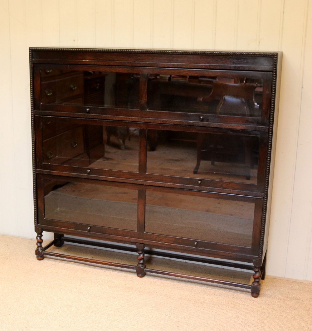 Dark Oak Globe Wernicke Style Bookcase View V