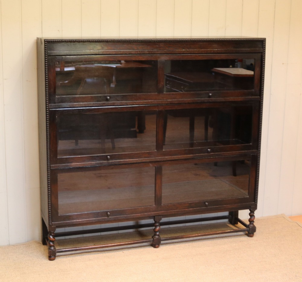 Dark Oak Globe Wernicke Style Bookcase View VIII