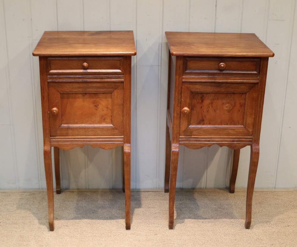 Pair Of French Oak Bedside Cabinets