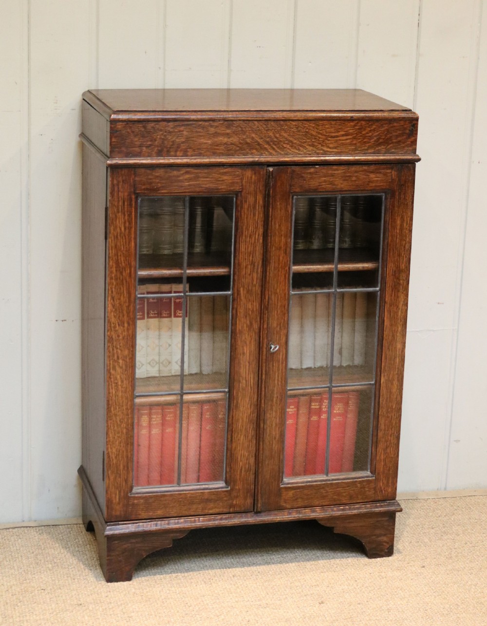 Small Oak Glazed Bookcase View III