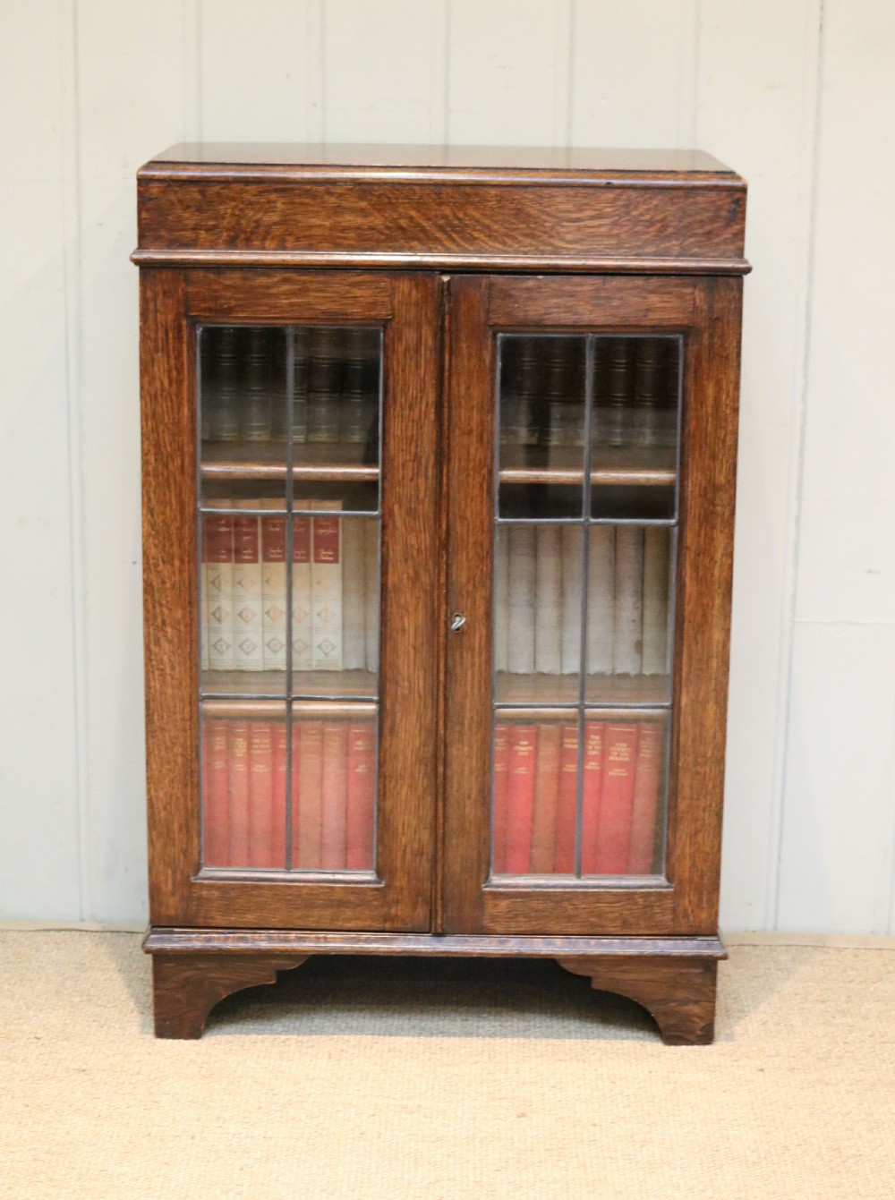 Small Oak Glazed Bookcase View V