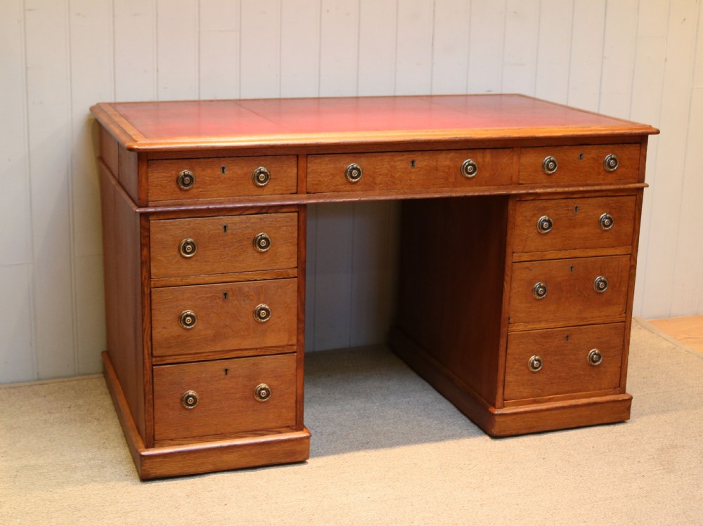 Oak Pedestal Desk View II