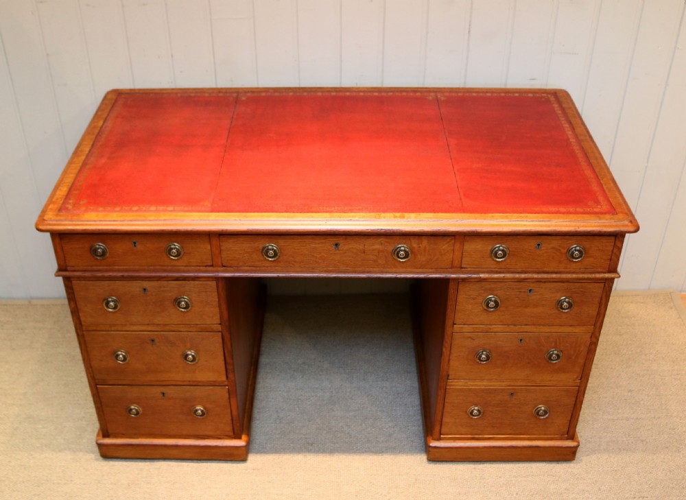 Oak Pedestal Desk View III