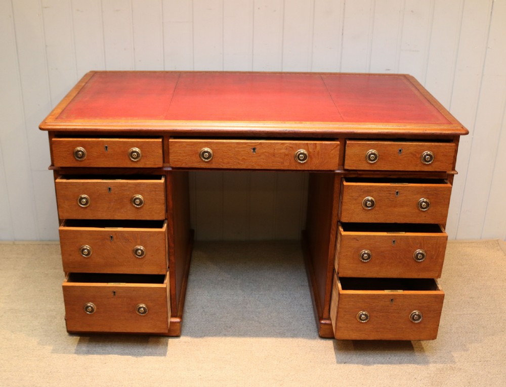 Oak Pedestal Desk View IV