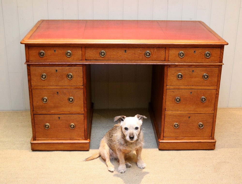 Oak Pedestal Desk View V