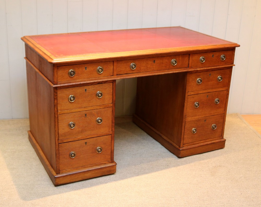 Oak Pedestal Desk View VI