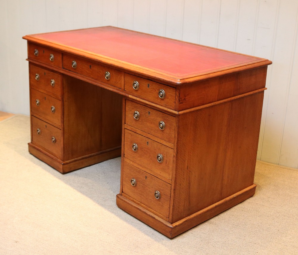 Oak Pedestal Desk View VII