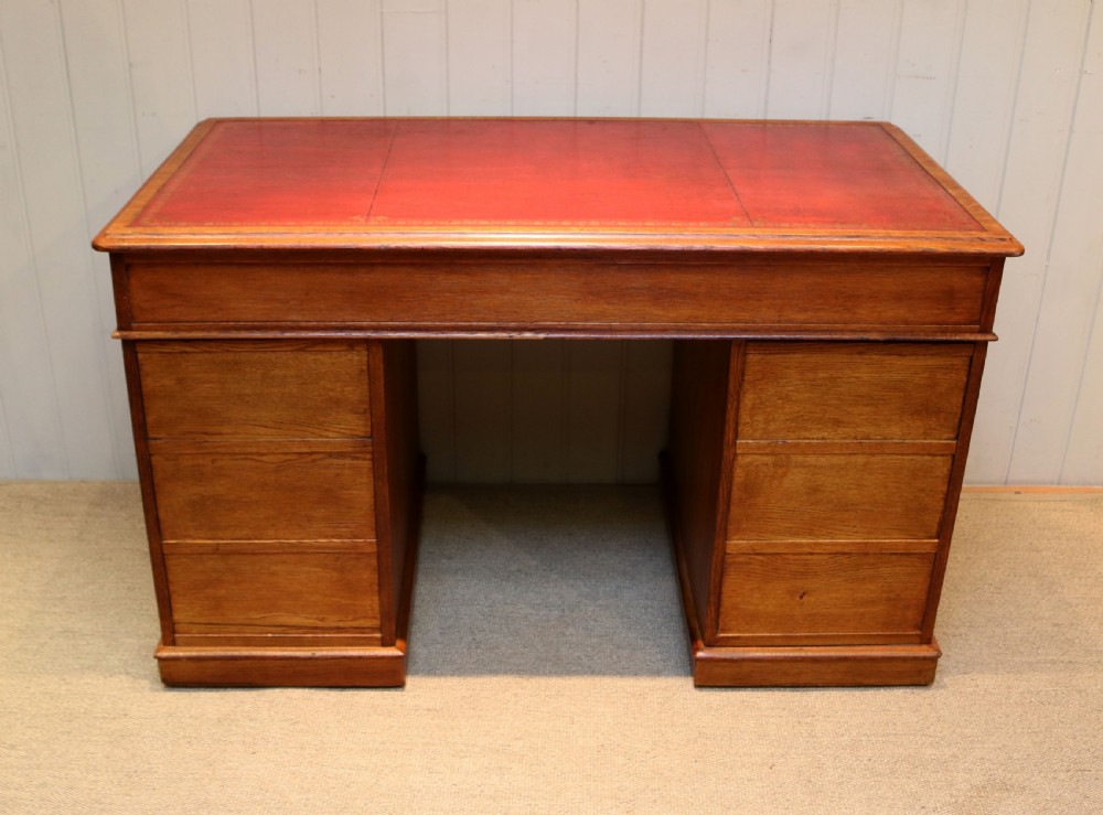 Oak Pedestal Desk View VIII