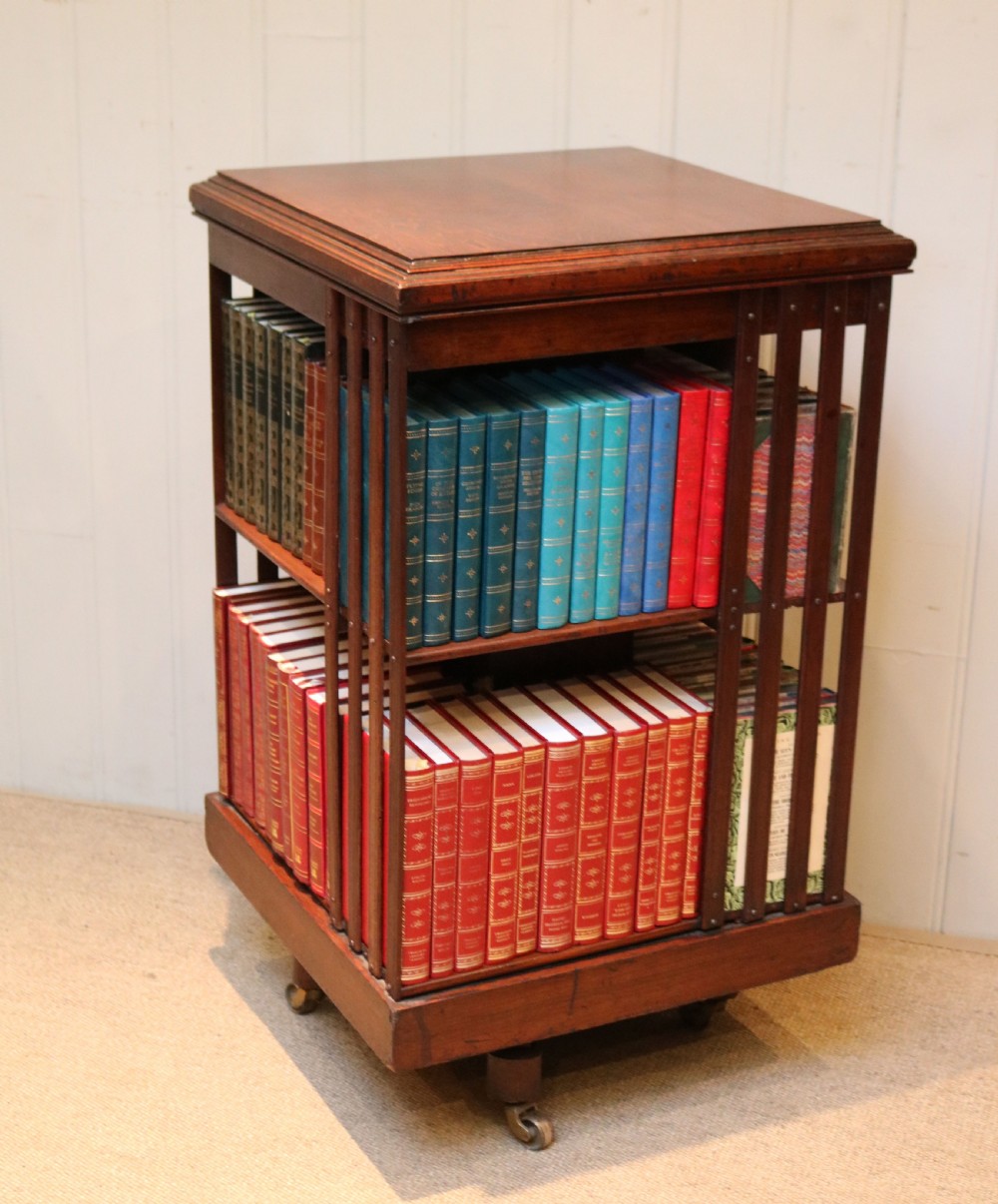 Walnut Revolving Bookcase View V