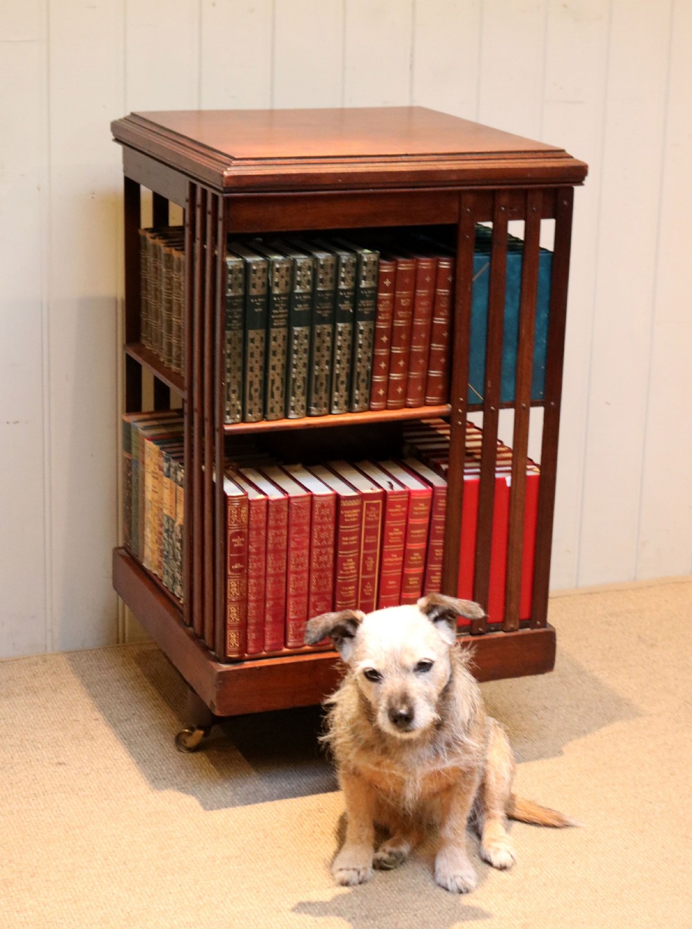 Walnut Revolving Bookcase View VIII