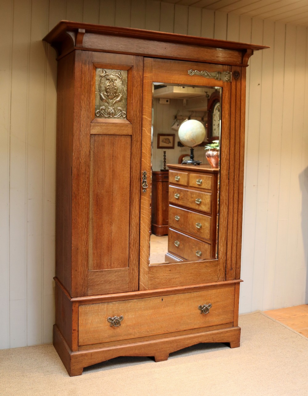 Arts And Crafts Solid Oak Wardrobe