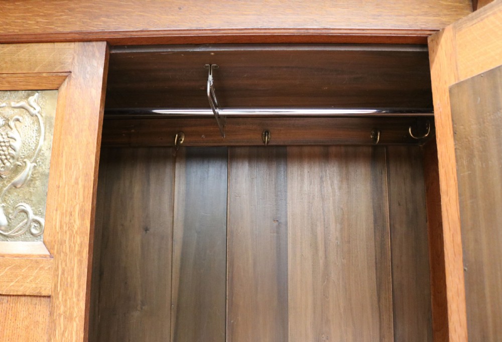 Arts And Crafts Solid Oak Wardrobe View VIII