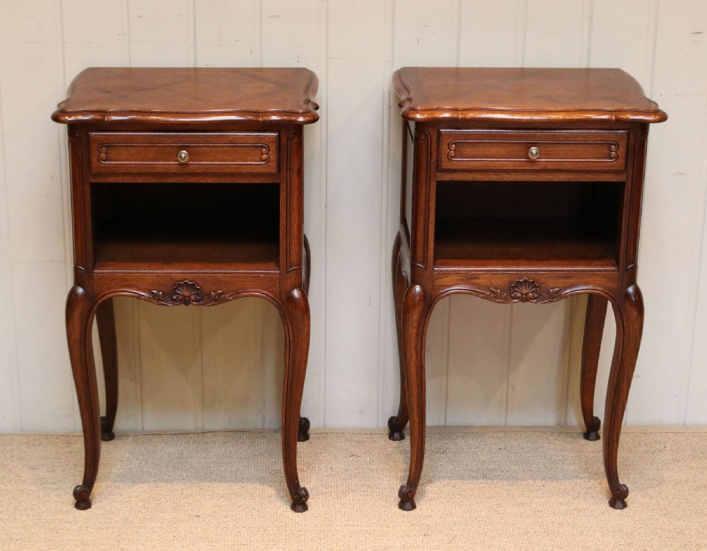 Pair Of French Oak Bedside Cabinets