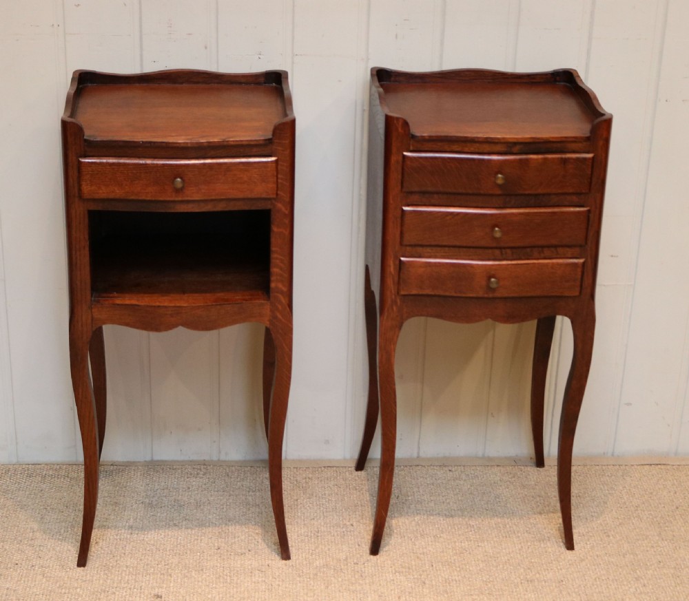 Pair Of French Oak Bedside Tables