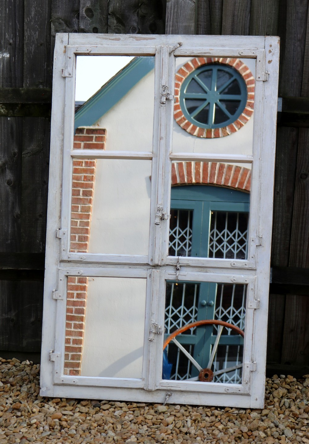 Late 19th Century Continental painted Window Mirror