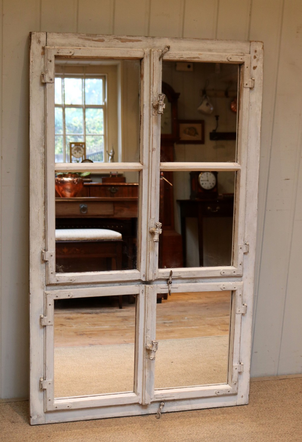 Late 19th Century Continental painted Window Mirror View II