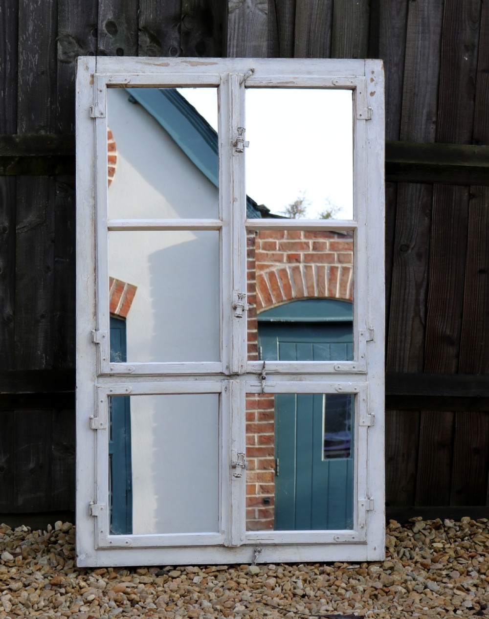 Late 19th Century Continental painted Window Mirror View V