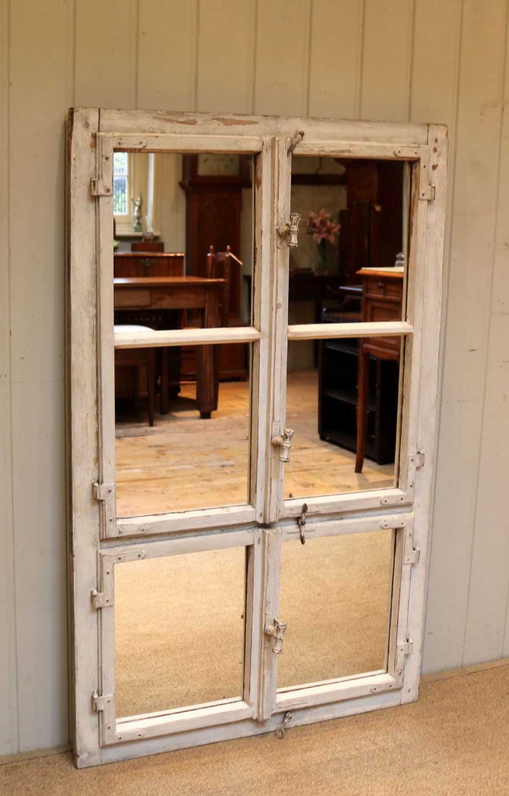 Late 19th Century Continental painted Window Mirror View VIII