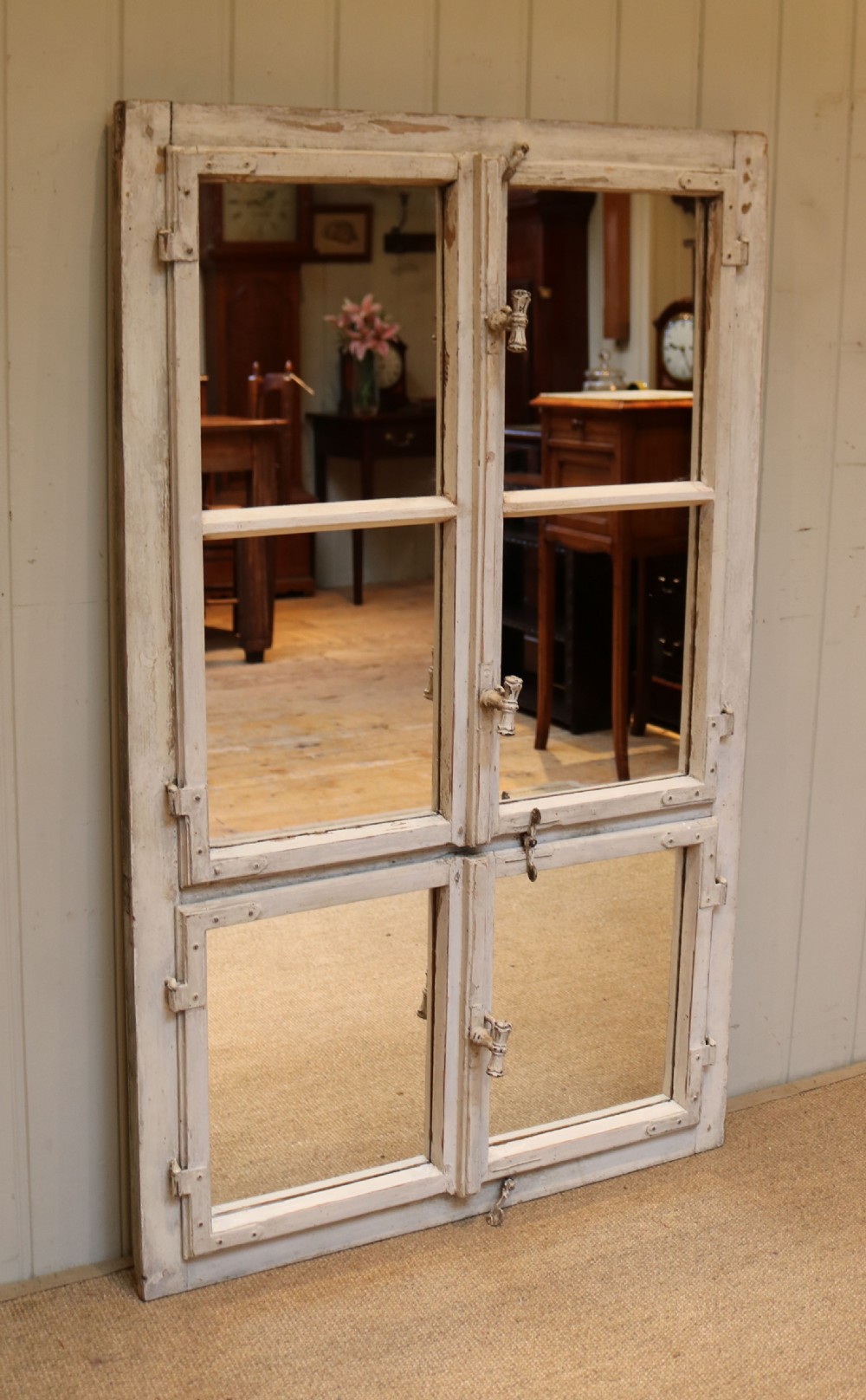 Late 19th Century Continental painted Window Mirror View IX