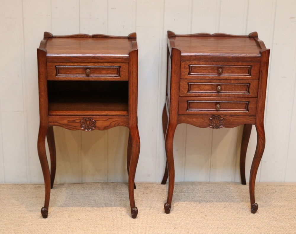 Pair Of French Oak Bedside Cabinets