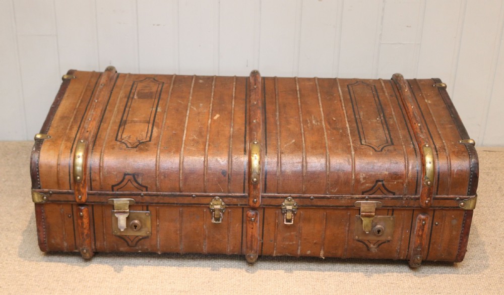 Late 19th Century Wooden Bound Trunk