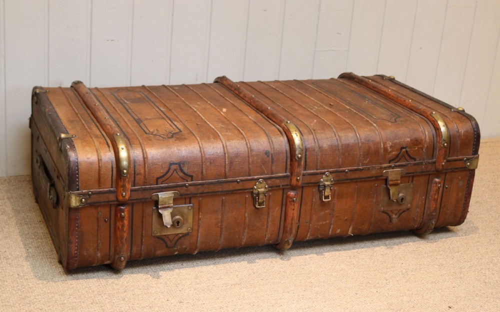 Late 19th Century Wooden Bound Trunk View V