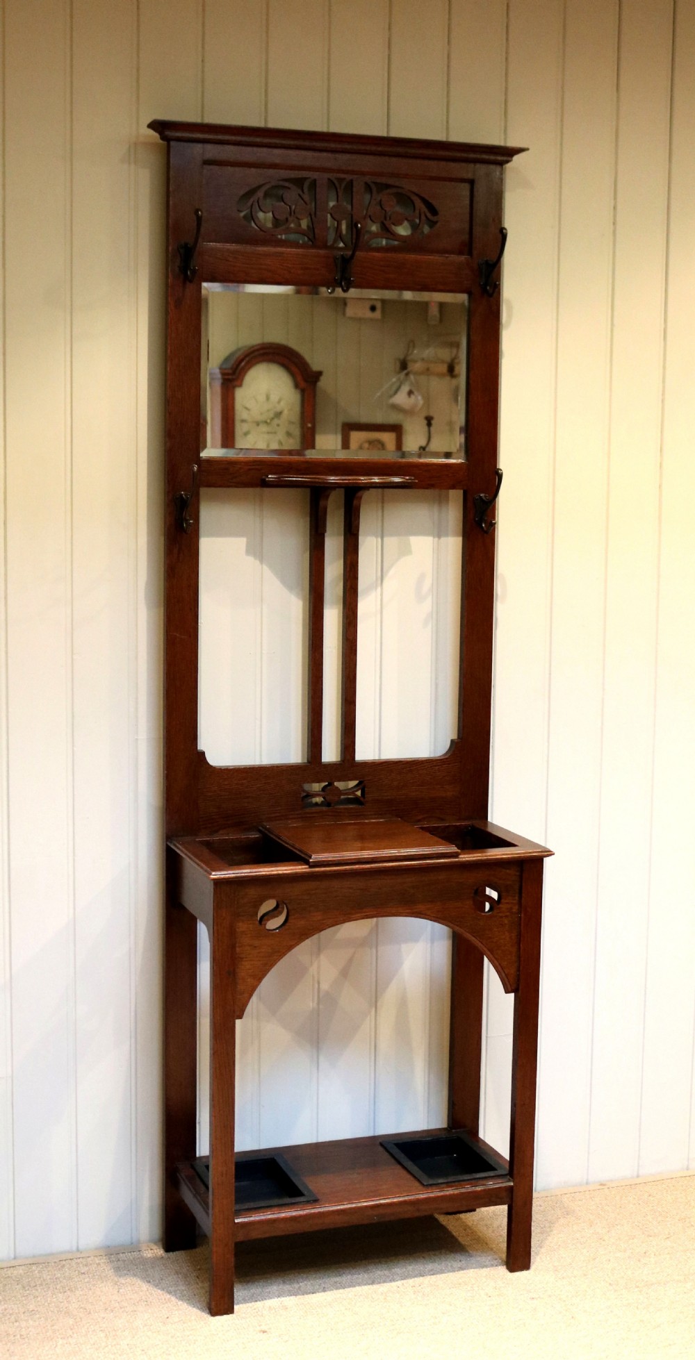 Oak Arts And Crafts Hall Stand