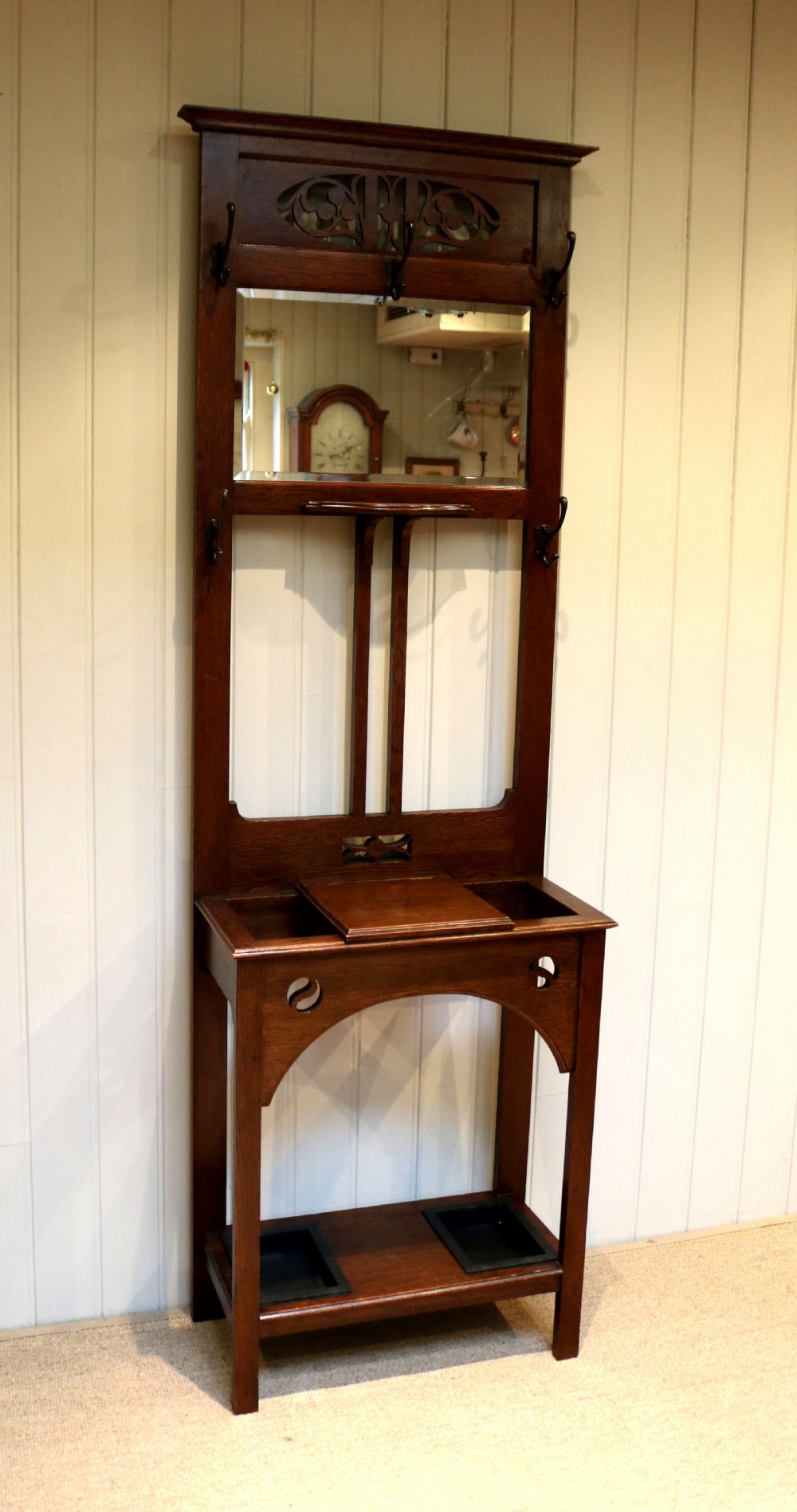 Oak Arts And Crafts Hall Stand View III