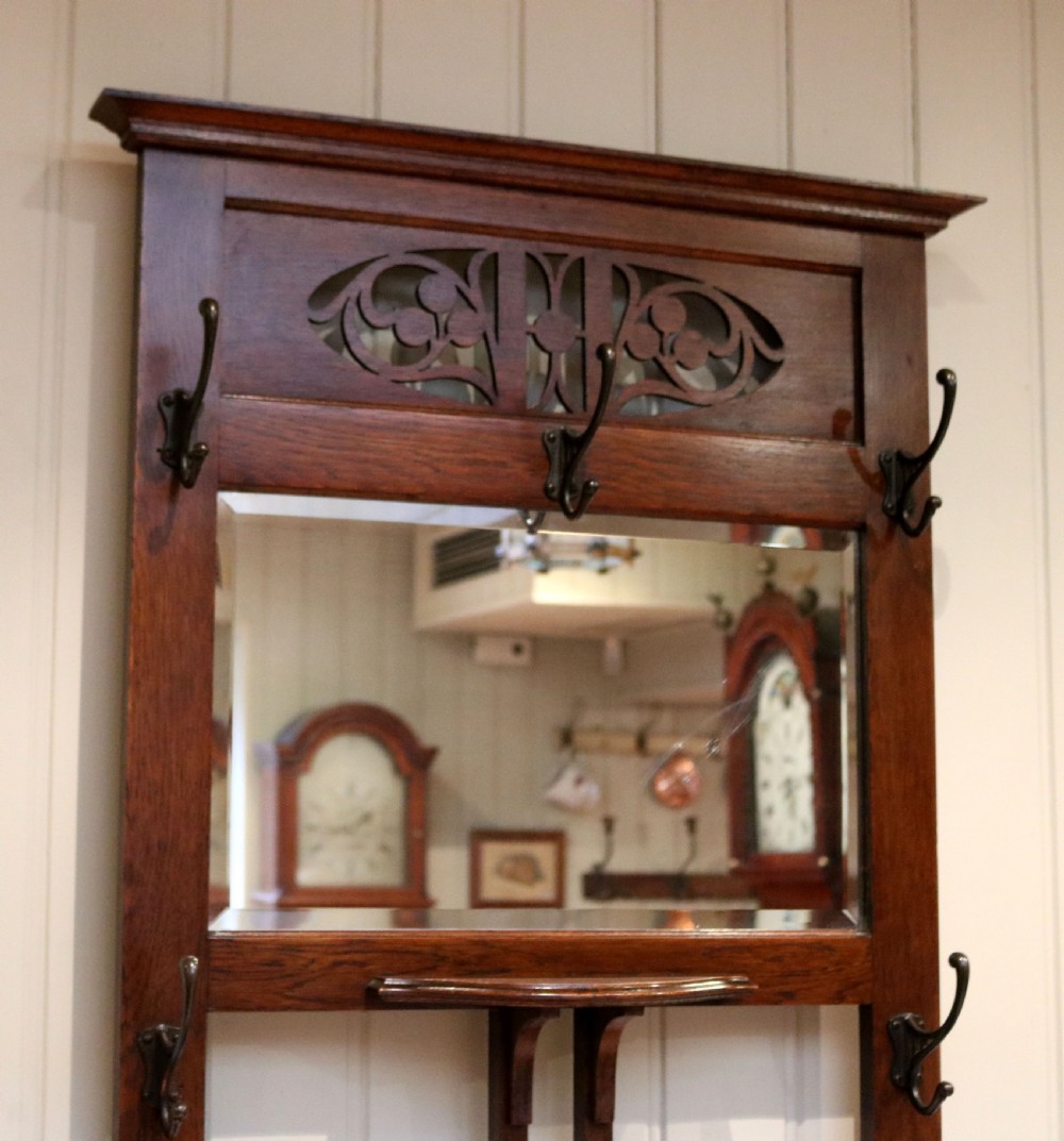 Oak Arts And Crafts Hall Stand View IV