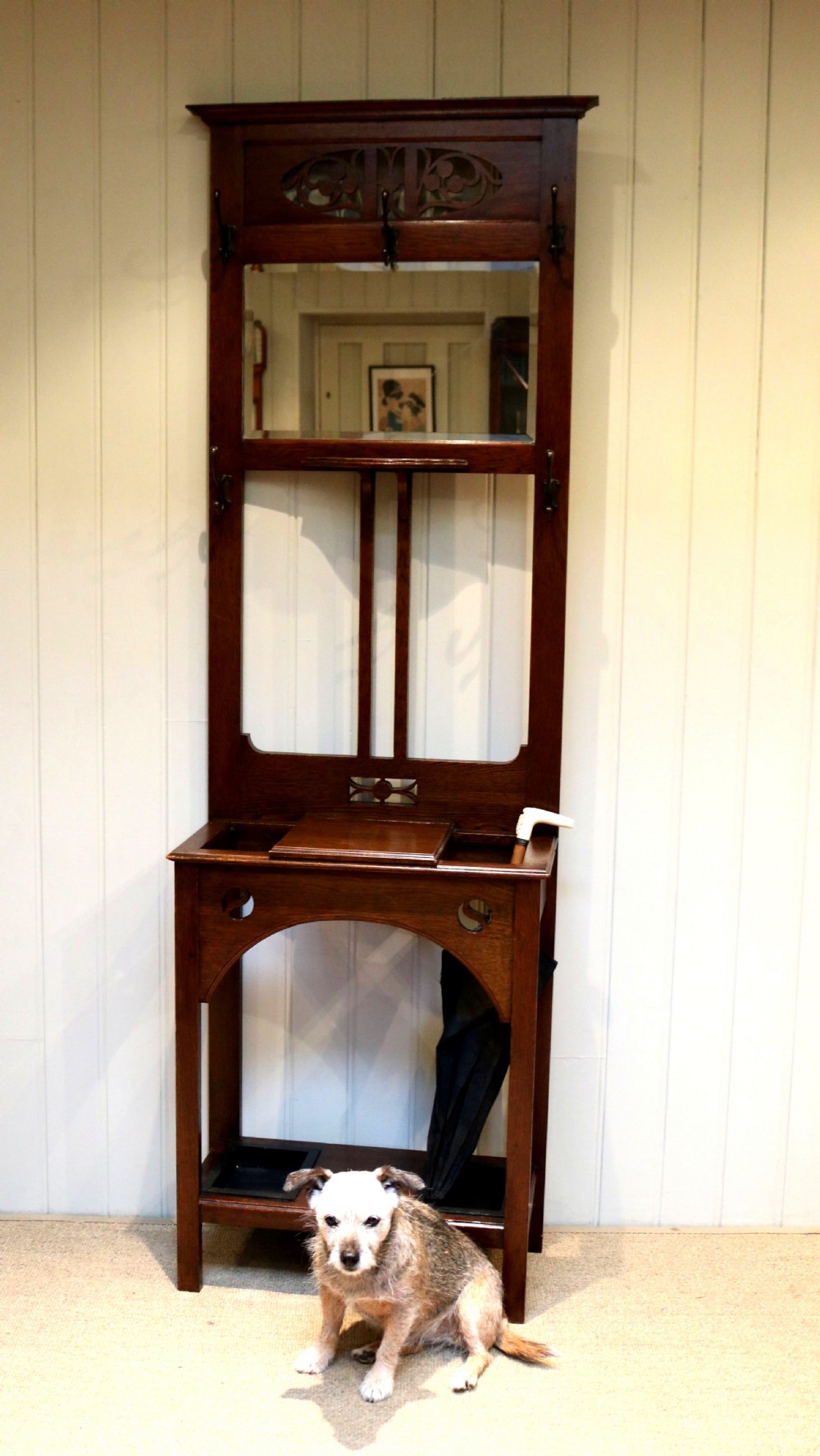 Oak Arts And Crafts Hall Stand View VIII