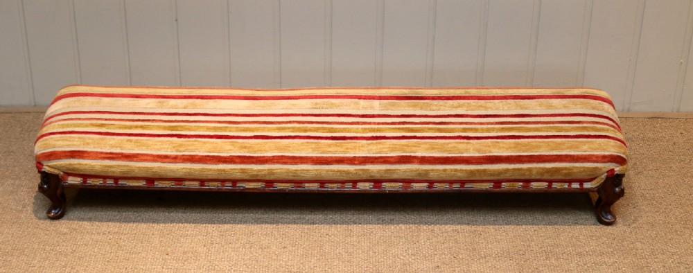 Long Walnut Victorian Foot Stool