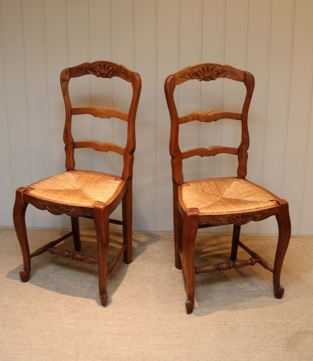 Set Of Six French Oak Dining Chairs View II