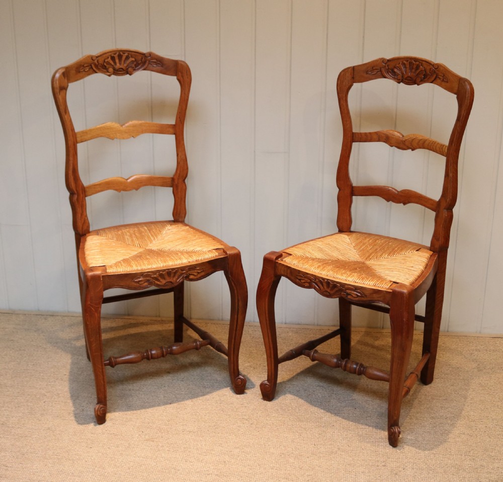 Set Of Six French Oak Dining Chairs View III
