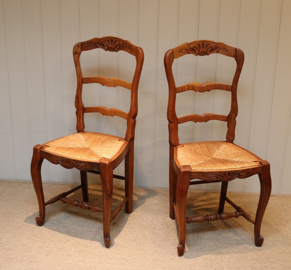 Set Of Six French Oak Dining Chairs View VI